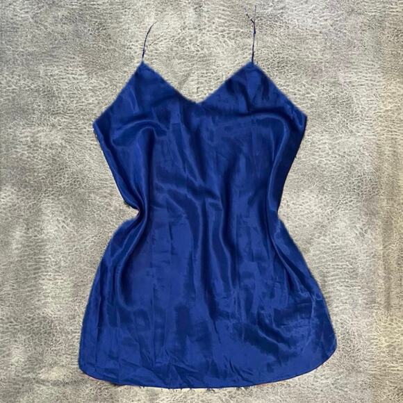 Vintage Vandemere Royal Blue Mini Slip Dress - Picture 1 of 7